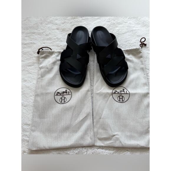 Hermes men Kazimir black  sandals size 45 EU Retail 1025$ main image 7